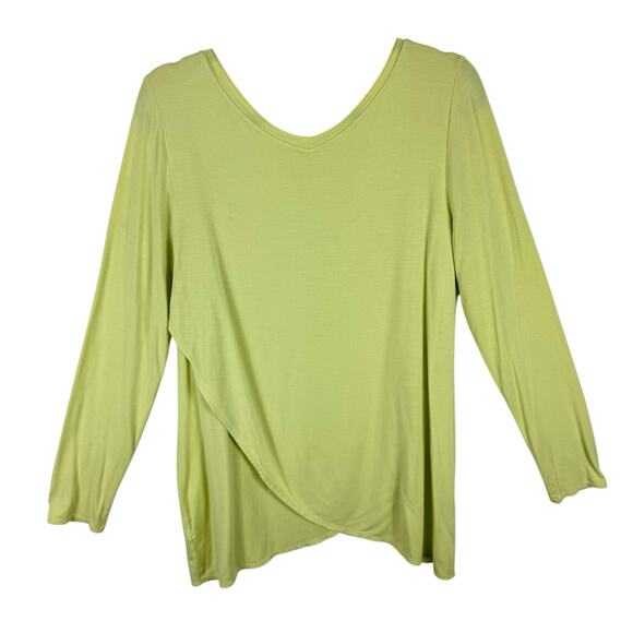 Soft Surroundings Yellow Long Sleeve V-Neck Soft Stretchy Modal Top Size M - Picture 2 of 5